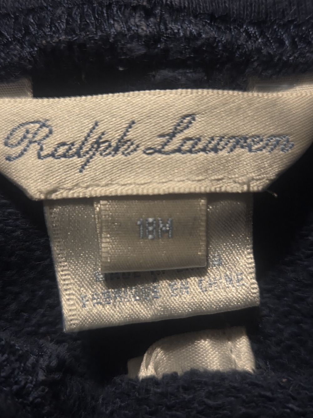 Ralph Lauren Navy Knit Cargo Shorts with White Drawstring - Picture 2 of 3